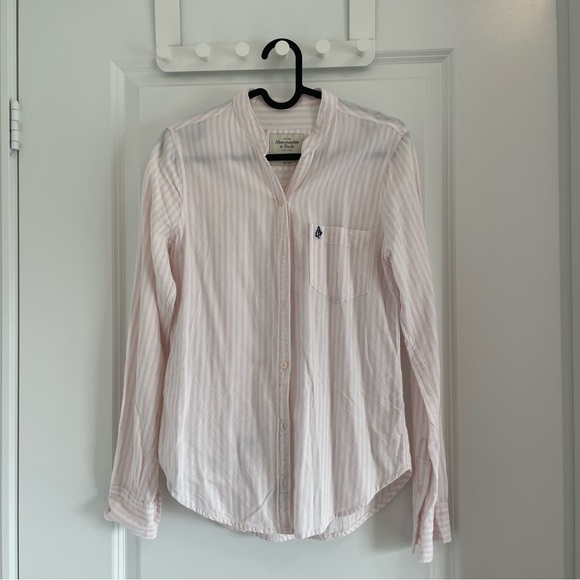 Abercrombie & Fitch pink stripe shirt - Picture 1 of 7